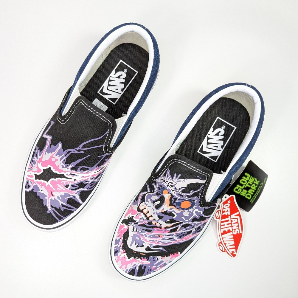 Vans Zap Classic Slip-On Glow in the dark Skeleton Party size Women's 6.5